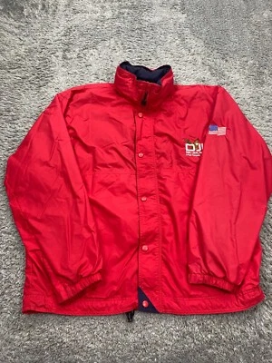 Vtg WearGuard Jacket Men Large Red Stowaway Hood Mesh Lined Windbreaker Bomber - Image 1 of 4