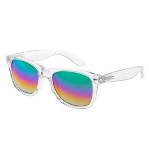 Adults Clear Sunglasses Rainbow Mens Womens UV400 Transparent Frame Glasses UK - Picture 1 of 12