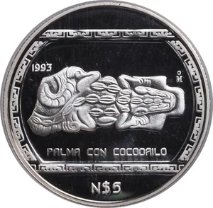 1993, Mexico. Proof Silver 5 Nuevo Pesos Coin. 2,650 pcs. Struck! NGC PF-67 DC! - Picture 1 of 3