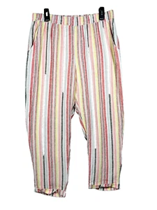 Weiche Umrandung mehrfarbige Leinenhose Gr. L Küste Strand Festival Lagenlook - Bild 1 von 13