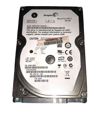 Hard disk ST9320320AS Seagate Momentus 5400.5 320GB 5400RPM SATA 3Gbps 8MB 2.5 - Immagine 1 di 2
