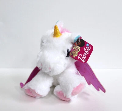 Barbie Mascotas Unicornio Peluche Animal 7" Blanco/Rosa Foto 1 de 4