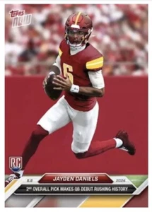 2024 Topps Now #3 Jayden Daniels ROOKIE CARD RC QB Debut Rushing History - Picture 1 of 2