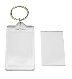 24 Pcs Acrylic Blank Insert Photo Picture Frame Keychain Keyring for Men Women - Picture 1 of 1