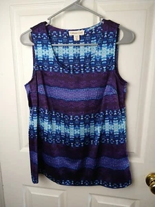 Coldwater Creek Scoop Neck Ombre Blue Purple Tank. Size Xs/4-6 - Picture 1 of 8
