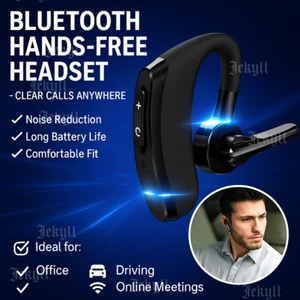 Casque Bluetooth Mains Libres avec Micro pour Appels Bureau Conduite Bras Rotatif - Photo 1 sur 16