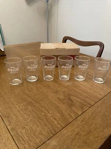 Coca Cola Glasses Set Of 6. With Box. From 1970s West Germany. New Old Stock. - Picture 1 of 5