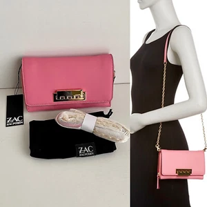 ✨New ZAC ZAC POSEN Eartha Zip Wallet Leather Crossbody Bag Bubble Gum $325 NWT - Picture 1 of 12
