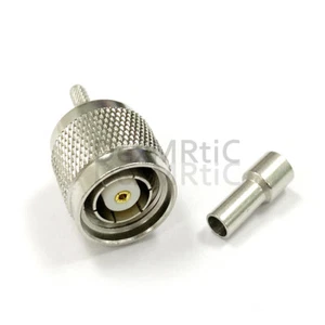 2pcs RP Reverse TNC male plug RF connector crimp for RG316 RG174 nickel straight - Picture 1 of 6