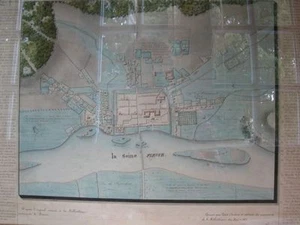 PETIT Plan gravé et aquarellé Ville de Rouen Mr Rondeaux de Sétry - Picture 1 of 2