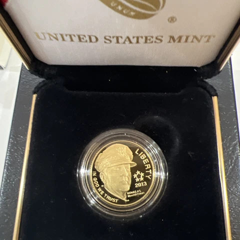 2013-W $5 Five Dollar 5-Star Generals Proof Commem Gold Coin with COA! Cover