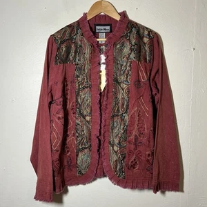 Indigo Moon Floral Colorful Beaded Sequins Size XL Jacket Boho Hippie NEW - Picture 1 of 5