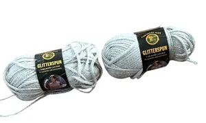 🧶 Löwenmarke Glitzergesponnen Silber Garn 2 Knäuel Metallic Acryl Mischung - Bild 1 von 7