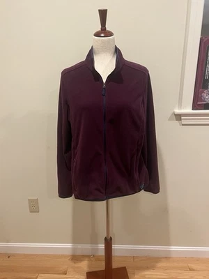 Chaqueta polar L.L.Bean cremallera completa para mujer XL borgoña ciruela poliéster reciclado Foto 1 de 4