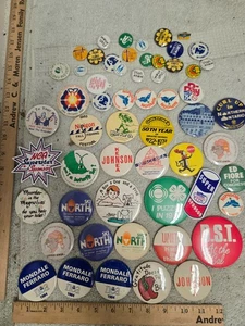 lote de muchos, botones pin, pinbacks relacionados con Estados Unidos y Canadá - Imagen 1 de 10