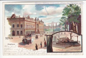 KÜNSTLERKARTE , LITHO BERLIN , ZEUGHAUS , PFERDEBAHN , ca1900 - Picture 1 of 2