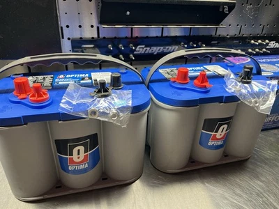 PAIR (2) NEW Optima Blue Top 34M AGM Battery Dual Threaded Marine and RV Power - Image 1 of 4