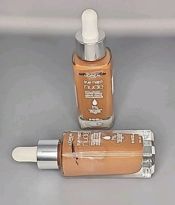 2 x L'Oreal Paris True Match Nude Hyaluronic Tinted Serum Foundation 8-10 Deep - Image 1 of 4