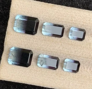 8.87 CRT Tricolour Tourmaline Pair Set Natural Earth Mined Unheated Faceted - Picture 1 of 10