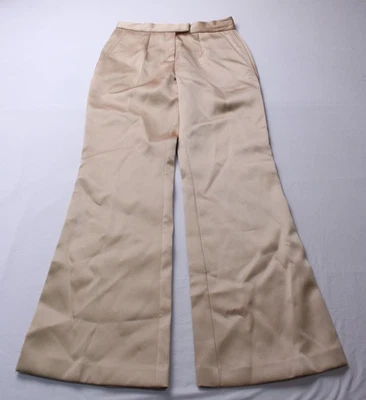 Karen Millen Structured Viscose Satin Tailored Flare Pants LB3 Champagne Size 10 - Image 1 of 4