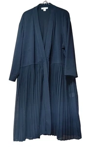 Coldwater Creek Sheer Pleated Chiffon Topper 2X Black Flowy Whimsigoth Dressy - Picture 1 of 6