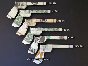 Dollar Origami PISTOLE aus ECHTGELD Handarbeit Bargeld Kunst Pistole Geschenkidee - Bild 1 von 21