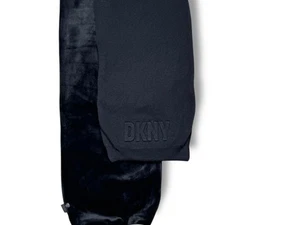 DKNY Black Fleece-Lined Scarf | 69” Length | Logo Detail | Excellent Condition - Picture 1 of 7