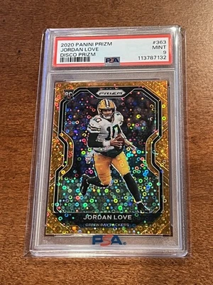 Prizm Jordan Love Orange Disco Rookie RC #363 2020 PSA 9 como nuevo Green Bay Packers Foto 1 de 2