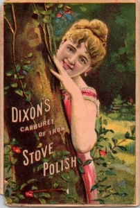 Antigua Estufa Victoriana Publicidad Estufa Dixon Esmalte Carburo Hierro Nueva Jersey - Imagen 1 de 2