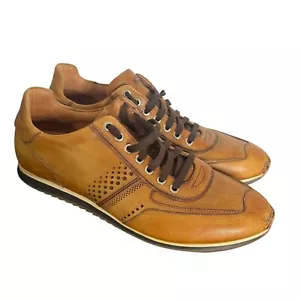 Magnanni Cristian Sneakers Mens 10.5 Brown Lace Up Shoes Leather 15745 - Picture 1 of 11