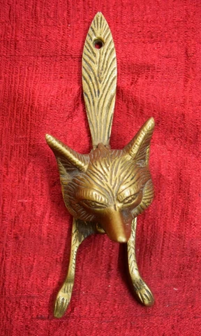 Fox Head Shape Brass Door Knocker Golden Decoration Bell Valentine Gift AK49 Cover