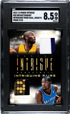 2013 Panini Intrigue Kobe Bryant Kevin Durant 30 Prime Dual Game Used Patch /10 - Image 1 of 2