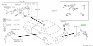 Zylindersatz, Kofferraumdeckelschloss für: Nissan Skyline R32 GTR BNR32 89-94 - Bild 1 von 1