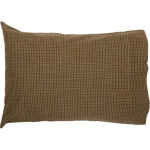TEA CABIN STANDARD PILLOW CASE Green Plaid Lodge Cabin Primitive (SET OF 2) - Picture 1 of 3