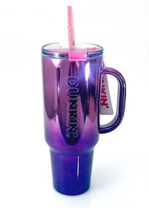 Rare DUNKIN Stainless Steel Tumbler 40 oz Metallic Purple 2024 - Picture 1 of 7