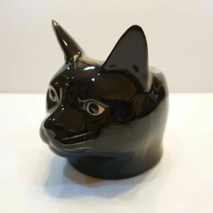 Black Cat Head Figurine Vase Pot Ceramic Plant Succulent Planter Flower Décor - Picture 1 of 10