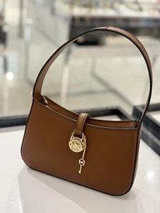 michael kora Lyra Small Leather Pochette NWT Brown - Picture 1 of 13