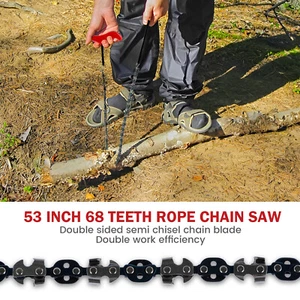 Tree Limb Rope Saw 53inch 68 Teeth High Limb Hand Rope Chainsaw Portable qruoL - Picture 1 of 11