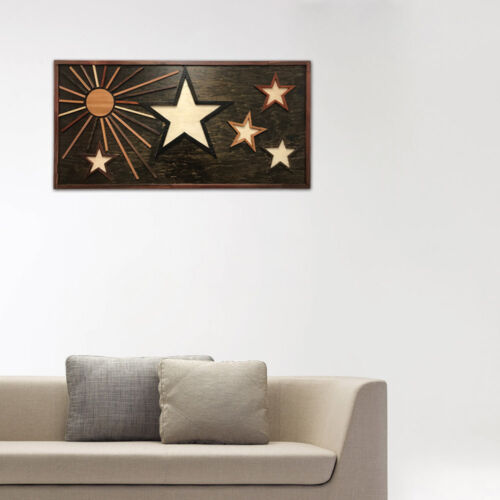Wood Art – Sun and the Stars 48 x 24 inches,  Authentic -FREE SHIPPING!!!