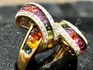 ANILLO DE CÓCTEL BELLARI 18K Y PIEDRAS PRECIOSAS FRUTI-TUTI, ESTATE, TALLA 7 - Imagen 1 de 6