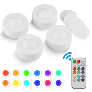 4er RGB Schrankleuchten LED Spot Batteriebetrieben Nachtlicht mit Jckqcxnkublsow - Bild 1 von 11