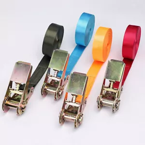 Tie Down Straps Luggage Cargo Ratchet Strap Rope Bag Belt Lash Metal Cam Buckle - Picture 1 of 21