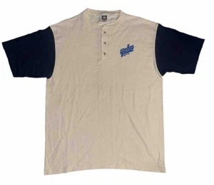 VTG 90's Yoohoo Chocolate Drink White Blue Henley Short Sleeve T Shirt Mens XL - Picture 1 of 8