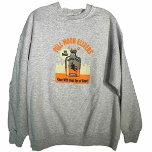 Vintage Halloween Gray Sweatshirt Full Moon Elixirs Witches Brew Women’s XL - Picture 1 of 4