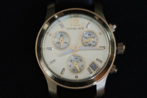 OROLOGIO DA DONNA MICHAEL KORS MK5384 CRONOGRAFO AL QUARZO MARRONE CHAMPAGNE CINTURINO IN PELLE