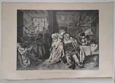 1876 Aldine Art Journal Engraving, .My Own Inn - Grutzner, Couple Drinking Bar