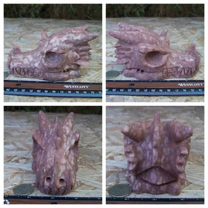 Huge 5.4" 3D Art (Man-made) Dragon Head Skull 1.5lb 669g Big Sculpture Display - Picture 1 of 12