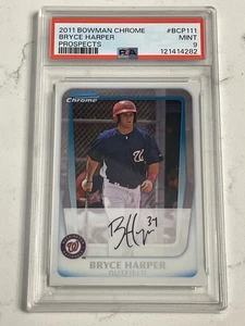 2011 Bowman Chrome Bryce Harper Prospects #BCP111 Nationals PSA 9 MINT - Picture 1 of 2