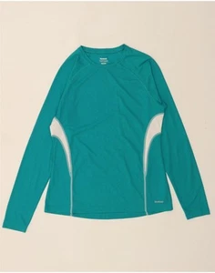 REEBOK Womens Top Long Sleeve UK 12 Medium Turquoise Colourblock Polyester DE82 - Picture 1 of 3