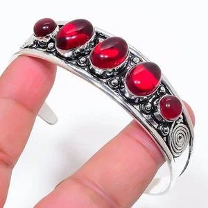 Red Carnelian Gemstone Handmade 925 Sterling silver Adjustable Cuff Bracelet - Picture 1 of 1